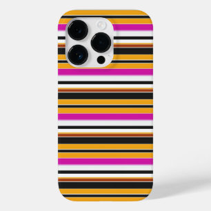 Cute black orange stripes Case-Mate iPhone 14 pro case