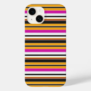 Cute black orange stripes Case-Mate iPhone 14 case