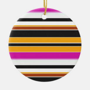 Cute black orange stripes ceramic tree decoration