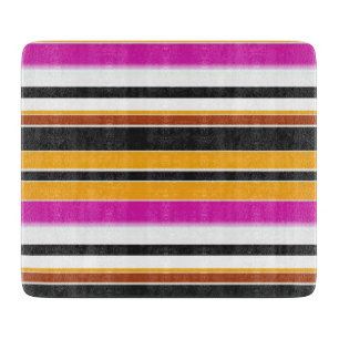 Cute black orange stripes cutting board