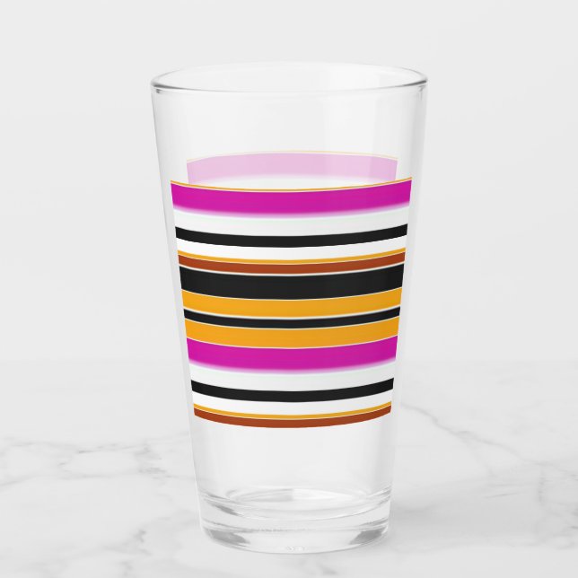 Cute black orange stripes glass (Front)