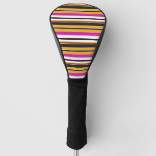 Cute black orange stripes golf head cover