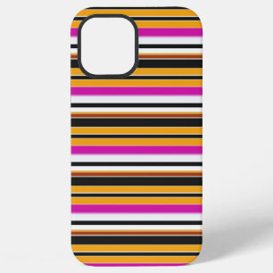 Cute black orange stripes iPhone 12 pro max case
