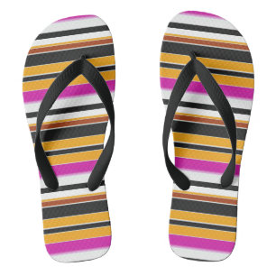 Cute black orange stripes jandals
