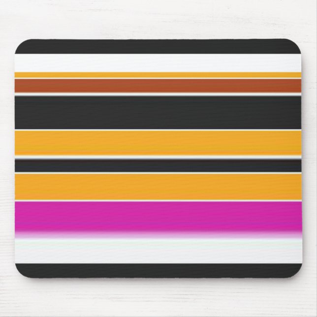 Cute black orange stripes mouse pad (Front)