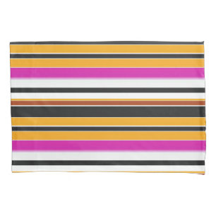 Cute black orange stripes pillowcase