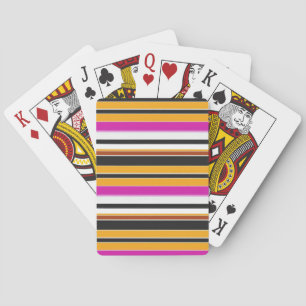 Cute black orange stripes playing cards