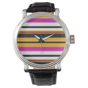 Cute black orange stripes watch