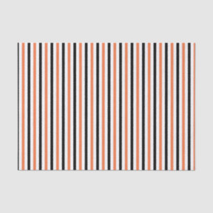 Cute Black Orange & White Stripe Pattern Halloween Tissue Paper
