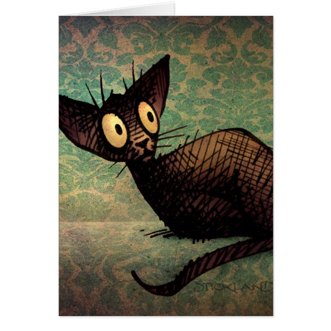 Cute Black Oriental Cat (Front)