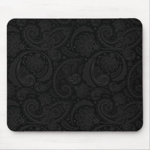 Cute black paisley pattern leggings mouse pad
