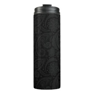 Cute black paisley pattern thermal tumbler