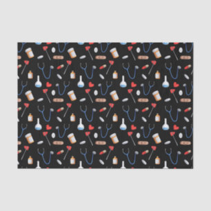 Cute Black Pattern Nurse Medical Tissue Paper