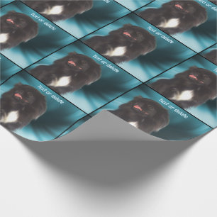 Cute Black Pekingese Dog Personalized Wrapping Paper