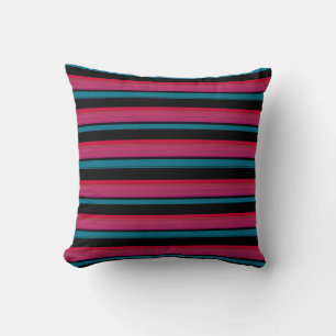 Cute black pink stripes cushion