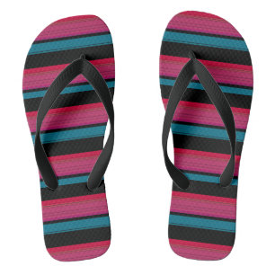 Cute black pink stripes jandals