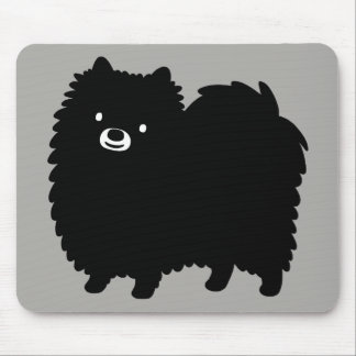 Cute Black Pomeranian | Poofy Pom Cartoon Dog Mouse Pad