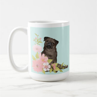 Cute Black PUG Cartoon Style Mug