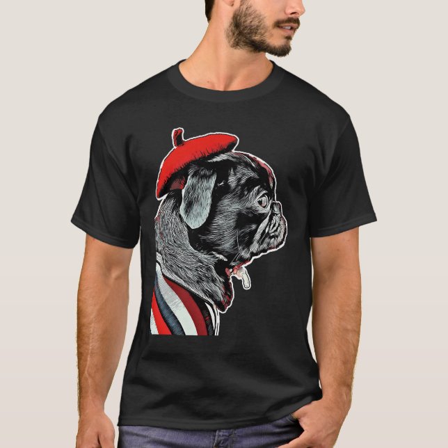 Cute Black Pug Classic  69 T-Shirt (Front)