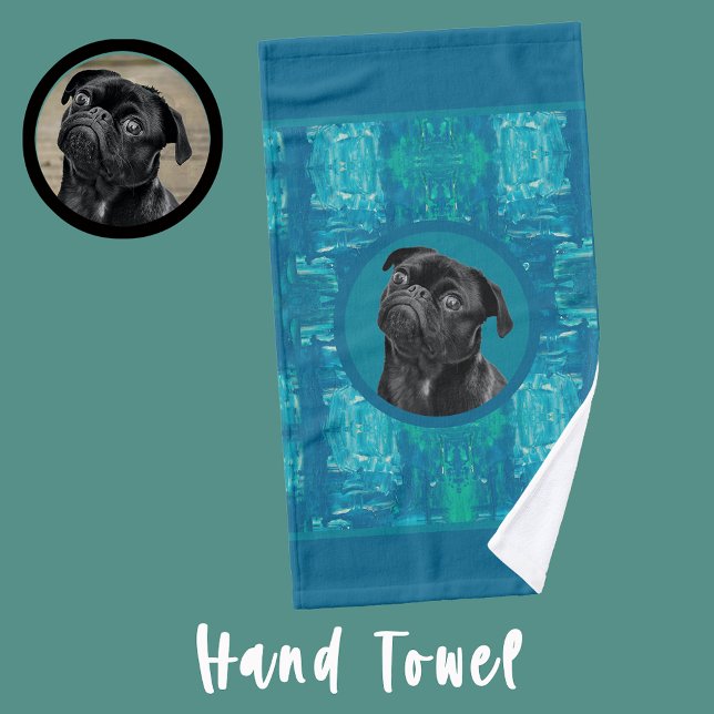 Cute Black Pug Face Charm | Unique Custom Dog Love Tea Towel (Creator Uploaded)