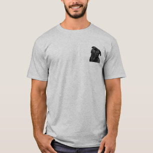 Cute Black Pug Mens Basic Light Grey T-Shirt
