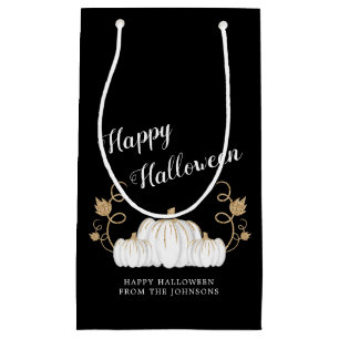 Cute Black Pumpkin Happy Halloween Small Gift Bag