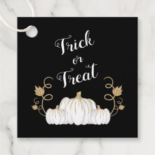 Cute Black Pumpkin Trick Or Treat Halloween  Favour Tags