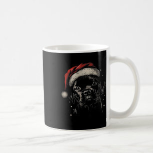 Cute Black Puppy Lab Santa Hat Xmas Dog Labrador R Coffee Mug