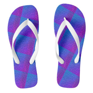 Cute Black PURPLE BLUE Modern Woman Flip Flops