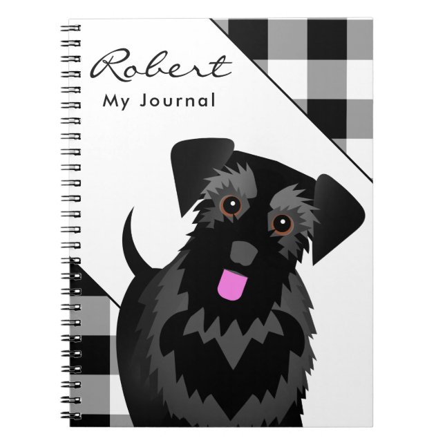 Cute Black Schnauzer Notebook (Front)