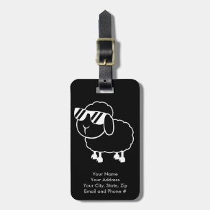 Cute Black Sheep Cartoon Luggage Tag