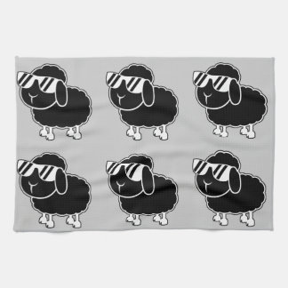 Cute Black Sheep Cartoon Tea Towel