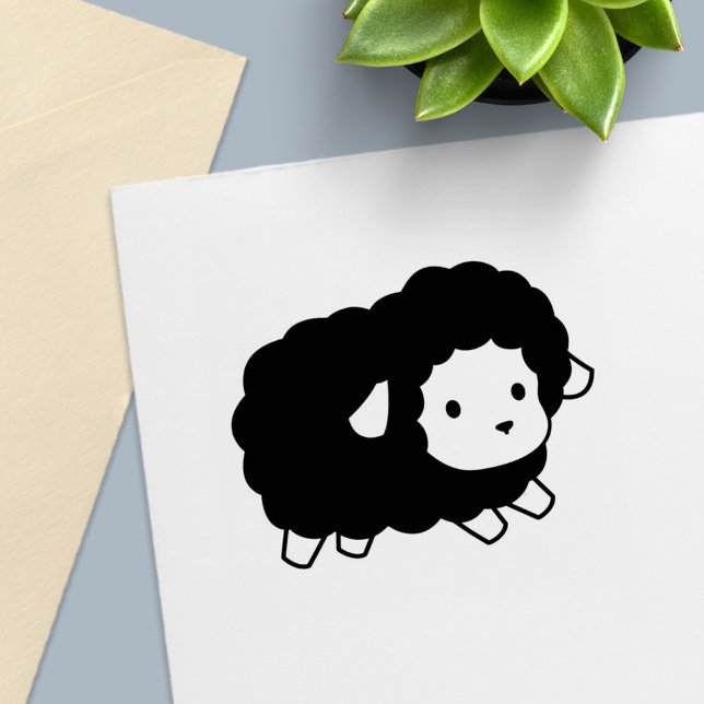 Cute Black Sheep Ewe Self-inking Stamp (Creator Uploaded)