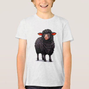 🐑🖤 Cute Black Sheep Kids Animal Fun Gift ✨ Tri-Blend Shirt