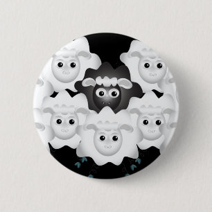 Cute Black Sheep of the Family 6 Cm Round Badge