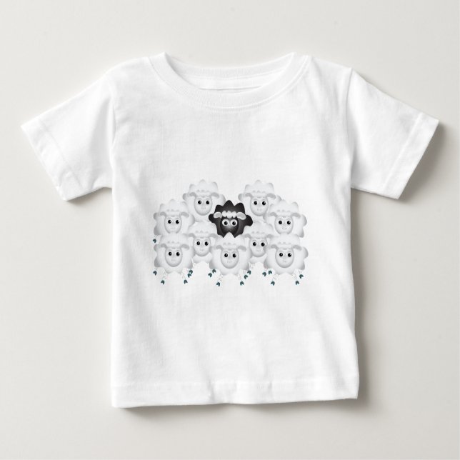 Cute Black Sheep of the Family Baby T-Shirt (Front)