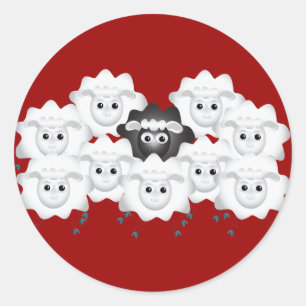 Cute Black Sheep of the Family Classic Round Sticker
