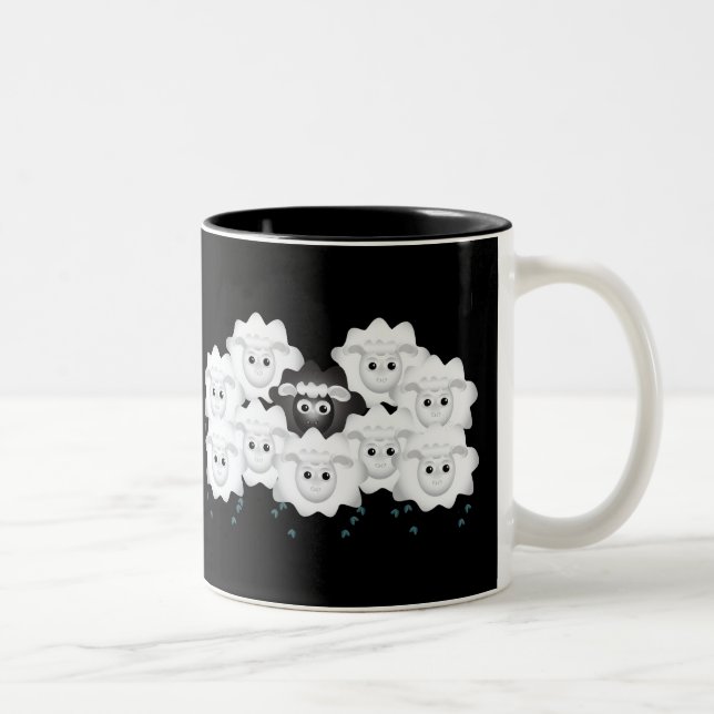 Cute Black Sheep of the Family Two-Tone Coffee Mug (Right)
