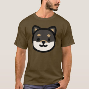 Cute black Shiba Inu Dog Face T-Shirt