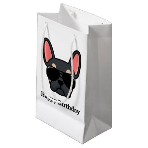 Cute Black Tan French Bulldog Face Small Gift Bag