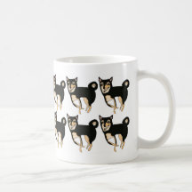 Cute Black & Tan Shiba Inu Dog Pattern Coffee Mug