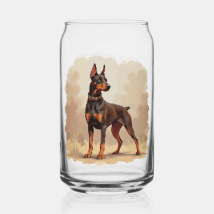 Cute Black Tan & White Tricolor Beagle Puppy Can Glass