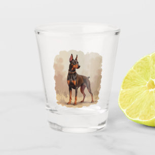 Cute Black Tan & White Tricolor Beagle Puppy Shot Glass