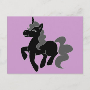 Cute Black Unicorn Postcard