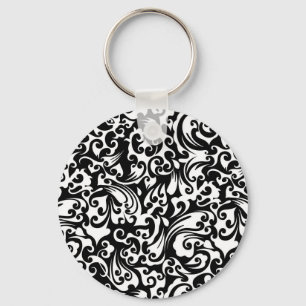 Cute black white abstract background design key ring