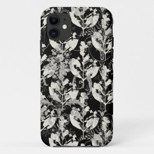 Cute black white abstract leaves patterns Case-Mate iPhone case