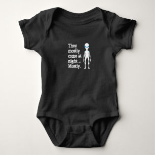 Cute black white alien quote baby bodysuit