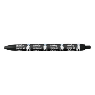 Cute black white alien quote ink pen