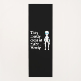 Cute black white alien quote yoga mat