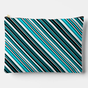 Cute black white aqua stripes Case-Mate iPhone cas Accessory Pouch